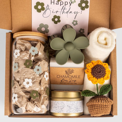 AUOVKOCA Package Birthday Gifts for Women, Self Care Gifts Baskets for Women, Care for Teen Girls, Her, Mom, Sister