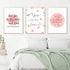 PUYIQARE (16x24inchx3 I Love You To The Moon And Back Wall Art prints Pictures Pink Moon Posters Canvas Painting