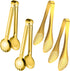 4 PCS Stainless Steel Serving Tongs, 9 Inch Buffet Utensils for Salad, Appetizer, Dessert, Gold