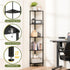 Yoobure 5-Tier Corner Shelf Stand, Tall Corner Bookshelf for Bedroom, Living Room, Narrow Display Shelf