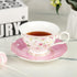 Set 6, Set fanquare Rose Tea Cup and Saucer for British Tea Cups for Gift, Multi-Color Flowers Porcelain Tea Service