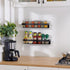 KES 16 Inch Aluminum Spice Rack Organizer, Wall Mount Seasoning Holder, Anodized Black, 2 Pack, KSR401S40-BK-P2