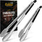 Set of 2 Grill Tongs, 12" and 17 Inch Extra Long BBQ Tongs, Heat Resistant 600 Degrees Stainless Steel for Cooking