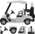 WINOMO Die-cast Model Metal Golf Cart, Pull Back Action Mini 1:20 Scale Vehicle for Kids Party Favor