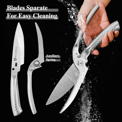 WILDMOK Heavy Duty Poultry Kitchen Shears Multi-function Stainless Steel Poultry Shears, Ultra Sharp All Purpose
