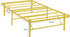 Modway Horizon Folding Metal Mattress Bed Frame, Twin Size, Yellow, Replaces Box Spring
