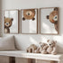 Lwoztra 12x16 Inch Set 3 Bear Nursery Wall Art Decor Kids Canvas Poster Baby Boy Nursery Wall Decor Woodland Animal