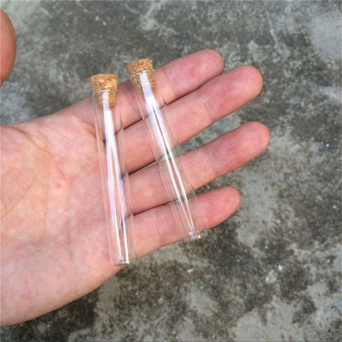 100pcs 5ml Mini Glass Bottles Pendants with Cork Stopper - Small Bottle Decoration Crafts Vials Jars Gift DIY