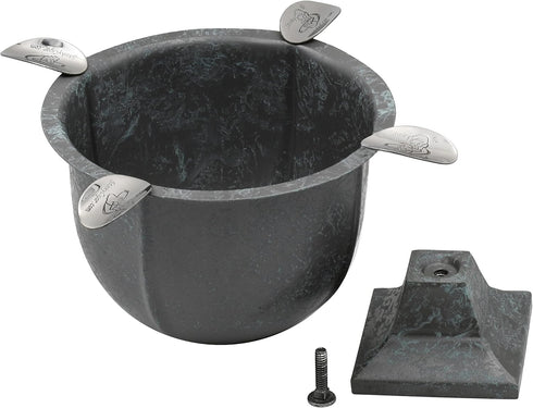 Stinky Cigar Box Pressed Ashtray with Four Stirrups, Antique Distressed