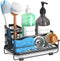 Trendy Sink Caddy Kitchen Organizer, Sponge Holder with Drain Tray, Rustproof Non-Slip Dish Soap Dispenser Rack (Matte