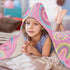 JOPJOLIW 30"X50" Rainbow Girls Hooded Bath Towel, Hooded Towel for Toddlers, Girls Beach Towel with Hood, Wearable