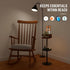 Drink Table for Small Spaces - Slim Pedestal Side Table with Real Wood Top & Stable Base for Coffee & Cocktails - Ideal