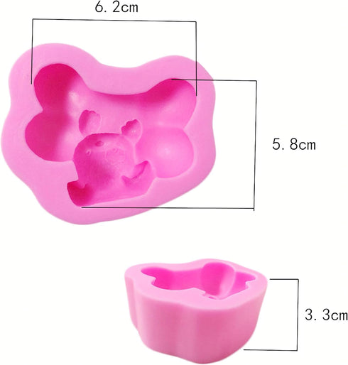 2 Pieces 3D Puppy Dog Soap Molds - Food Grade Chocolate Icing, Biscuit Decor, Cake Baking Moulds