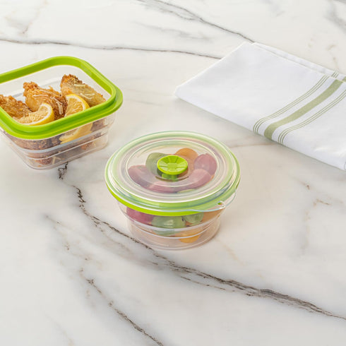 Restaurantware-Fresh Hero 16 Ounce Storage Containers - Durable Airtight Food Containers, Green Silicone