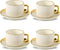 LETAOTAO Cappuccino Cups with Saucers, 8oz Ceramic Coffee Cups with Saucers Set,