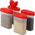 SIGNORA WARE Spice Jars Set - 8 and 4 oz Refillable Airtight Containers with 2 Way Pour/Sift Shaker Lids, 8 pk, Red