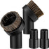 Honoson 2 Pack Round Dust Brush Vacuum Attachment: 1-1/4 Inch Black Bristle Cleaner with 1.25 to 1.37 Inch Hose Adapter