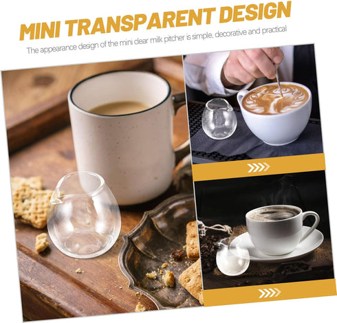 BESTOYARD Mini Glass Milk Cup Pitcher Set, 2 Pcs for Sauce, Maple Syrup, Coffee, Espresso Shots, and Tea
