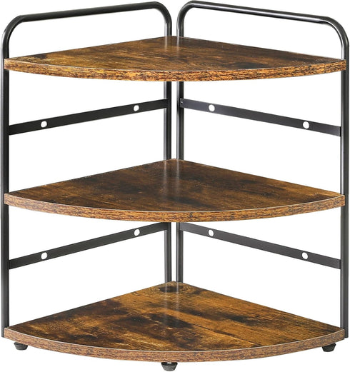 Counter 3-Tier Brown,TWJ002H IBUYKE Corner Shelf, Kitchen Organizer, Bathroom Vanity Trays, Spice Rack for Small