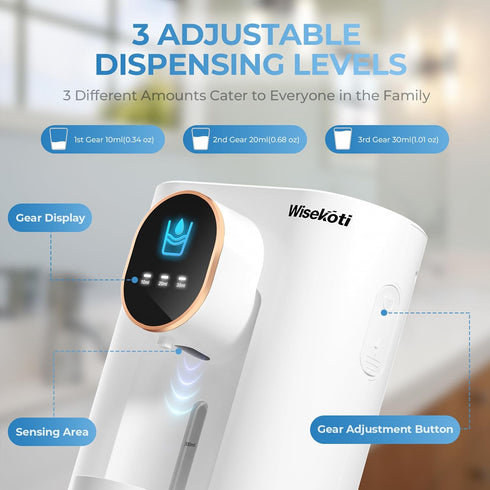 S7 3 3 Automatic Mouthwash Dispenser Touchless for Bathroom, Smart Electric Mouthwash Dispenser with Magnetic Cups