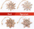 ilauke 20 pcs Unfinished Christmas Wood Snowflake Ornaments - 4 Styles Bulk with Twine for Tree Decorations