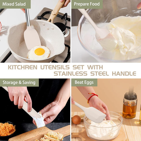 Umite Chef 15 pcs Stainless Steel Kitchen Cooking Utensil Set - Nonstick Cookware Tools Gift