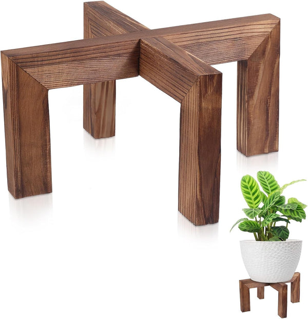 Vigordream Plant Stand, Indoor/Outdoor Wood Plant Holder, Single Flower Pot Stand, Sturdy
