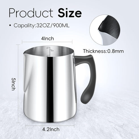 Candle Making Pouring Pot, 32oz Stainless Steel Wax Melting Pot with Heat-Resistant Handle, Double Boiler Candle Making Pitcher with Dripless Pouring Spout Design by CasaCulina