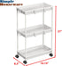 SimpleHouseware Standard Slim 3-Tier Rolling Storage Cart, White