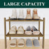 2-Tier, Closet, Smiry Small Bamboo Shoe Rack Stackable Wooden Shoe Organizer for Entryway & Free Standing Wood Shoe