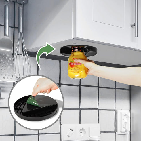 Easy Jar Opener for Weak Hands - Improved Design with Grip Tape to Prevent Slippage - Open Jars and Lids (Black)