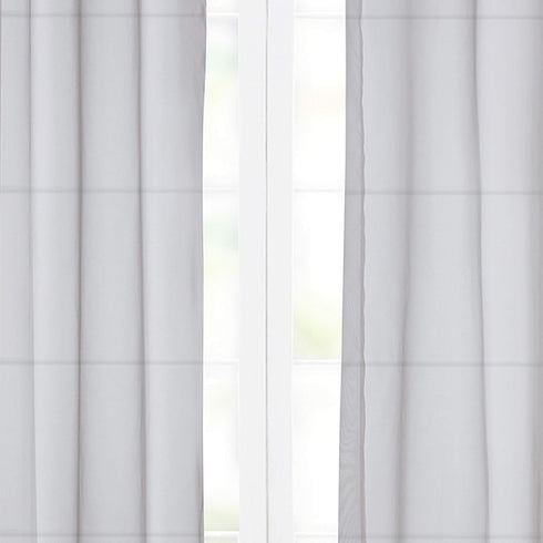Odor Neutralizing Sheer Voile Grommet Window Curtain for Bedroom or Living Room, 59 in x 120 in, Light Grey