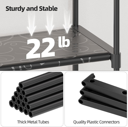 12 34-50 Closet, Ekisemio Tier Shoe Rack Tall, Shoe Rack Organizer, Large Capacity Holds Pairs, Boot Rack Organizer