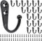 Yetaha 20PCS Wall Mounted Hooks with 40 Screws, Double Holes Towel Robe Hat Coat Hook for Kitchen, Bathroom, Bedroom,