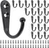 Yetaha 20PCS Wall Mounted Hooks with 40 Screws, Double Holes Towel Robe Hat Coat Hook for Kitchen, Bathroom, Bedroom,