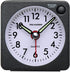 Peakeep Ultra Small Battery Travel Alarm Clock with Snooze and Light, Silent Analog Quartz (Black)