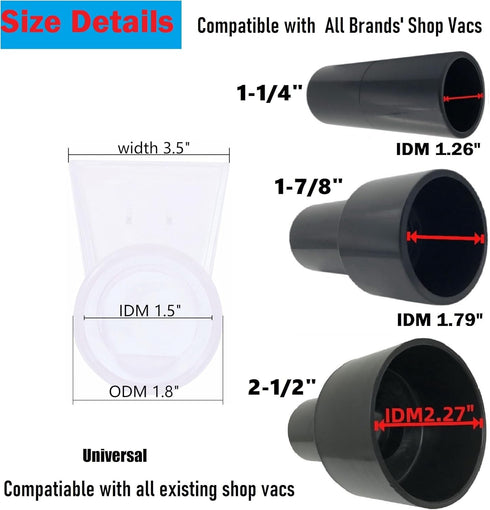 Universal Extractor Attachment for All Shop Vacs with 2-1/2", 1-7/8", & 1-1/4" Adapters for Auto Detailing