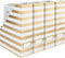 BLU MONACO Set of 4 Gold and White Striped Magazine File Boxes - Ideal Organizer for Desk Accessories and Office