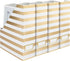 BLU MONACO Set of 4 Gold and White Striped Magazine File Boxes - Ideal Organizer for Desk Accessories and Office