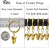 44 Pack Curtain Rings with Clips, 1 Inch Interior Diameter, Gold Curtain Clip Rings Hooks for Drapery Bows, Fits up to