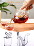 IwaiLoft NEW Glass Teapot with Infuser, Stovetop Safe Tea Kettle, 20OZ Blooming Tea Maker, Pumpkin