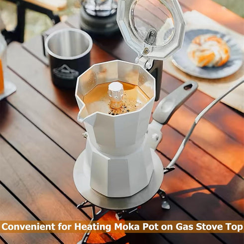 Heat Diffuser Plate,13cm Stainless Steel Gas Stove Diffuser Plate, Cooktop Heat Diffuser Cooking Induction Adapter for Moka Pot, Coffee Cookware (5 inch)
