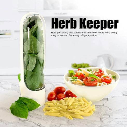 Herb Savor Pod, Clear Herb Storage Container Lasting Refrigerator Fresh Herb Keeper Portable Herb Saver Best Keeper for Freshest Produce, Herbs, Mint, Parsley, Chives, Rosemary, Oregano, Thyme
