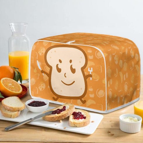 Cartoon Toaster Design 4 Slice Cover, Decorative Small Kitchen Appliance Dust and Fingerprint Protection