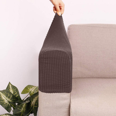 BESPORTBLE Furniture Armrest Protectors, Universal Elastic Sofa Stretch Armrest Cover, 2Pcs (Dark Coffee)