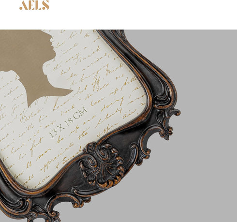 8x10 Inch AELS Vintage Picture Frame, Elegant Antique Photo Frames with Glass Front, Photo Display, Tabletop Wall