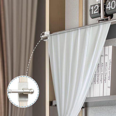 H.VERSAILTEX 2 Pack Magnetic Curtain Rods for Metal Doors, Adjustable Appliances, 9 to 16 Inch, Nickel