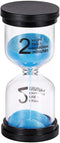 Sand Timer, 2 Minute Hourglass Timer, Colorful Blue Sand Clock, Plastic Sandglass for Kids, Classroom, Kitchen
