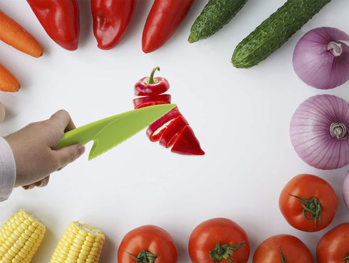PENTA ANGEL 3 Colors Plastic Knife Set, 3 Sizes Nylon Safety Cooking Chef Knives for Fruit, Lettuce, Vegetable, Salad,