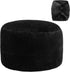 Asuprui Unstuffed Pouf Ottoman Round Poof Ottoman No Filler Soft Faux Fur